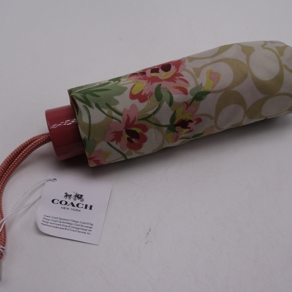 COACH Umbrella Nylon Signature Lily Bouquet F75788 - Picture 2 of 5